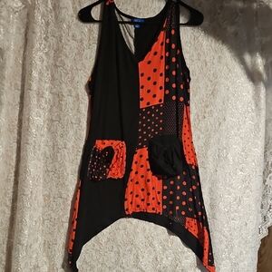 Chic Red and Black Polka Dot Women's Tunic